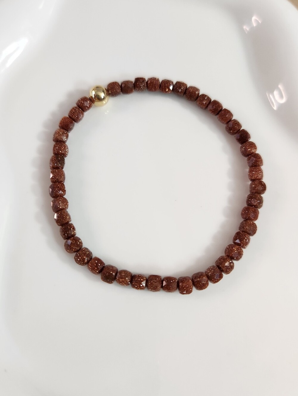 Stretchy Beaded Goldstone Bracelet